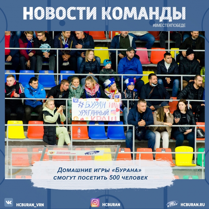 Домашние матчи "Бурана" смогут посетить не более 500 зрителей